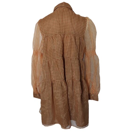 En Saison Gingham Organza Tiered Mini Dress Size M - Picture 7 of 14